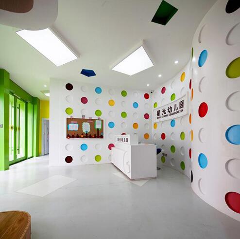 星光幼兒園前臺文化墻制作效果圖