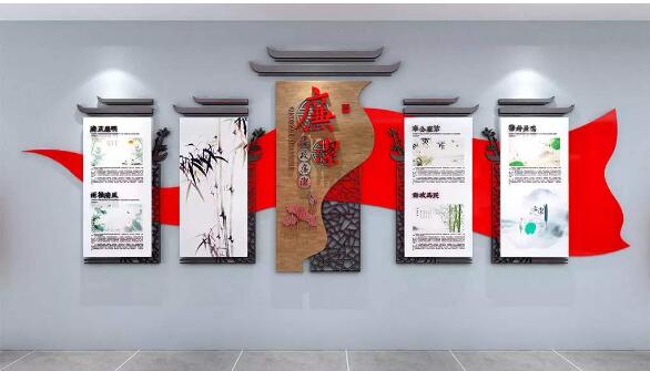立體古典廉政文化墻制作效果圖
