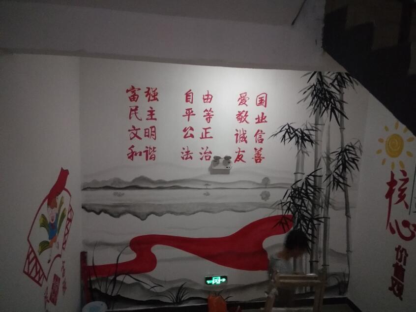 社區(qū)黨建樓道彩繪文化墻制作效果圖